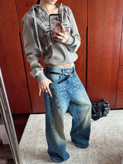 American Girl Distressed Hoodie