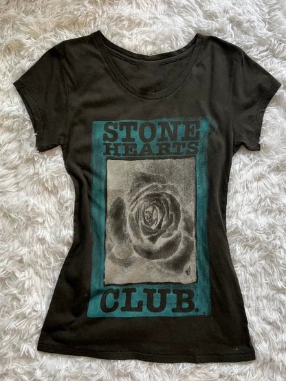 Black Subculture Y2K E-girl Abi American Retro Foreign Trade Rose Print Slim Short Sleeve Top