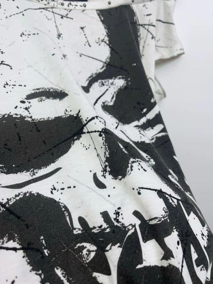 Black and White Bat Sleeve Fake Two-Piece Y2K T-Shirt