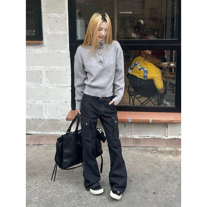 Relaxed High Neck Sweater