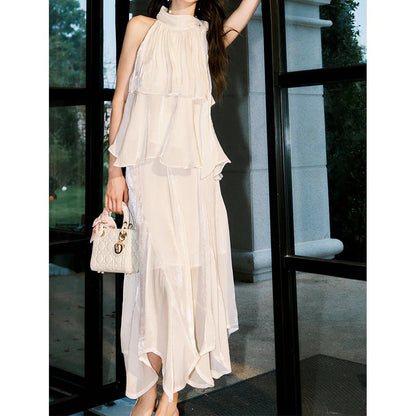 French Halter Waist-Fitted Ruffle Set – Summer Elegant Outfit