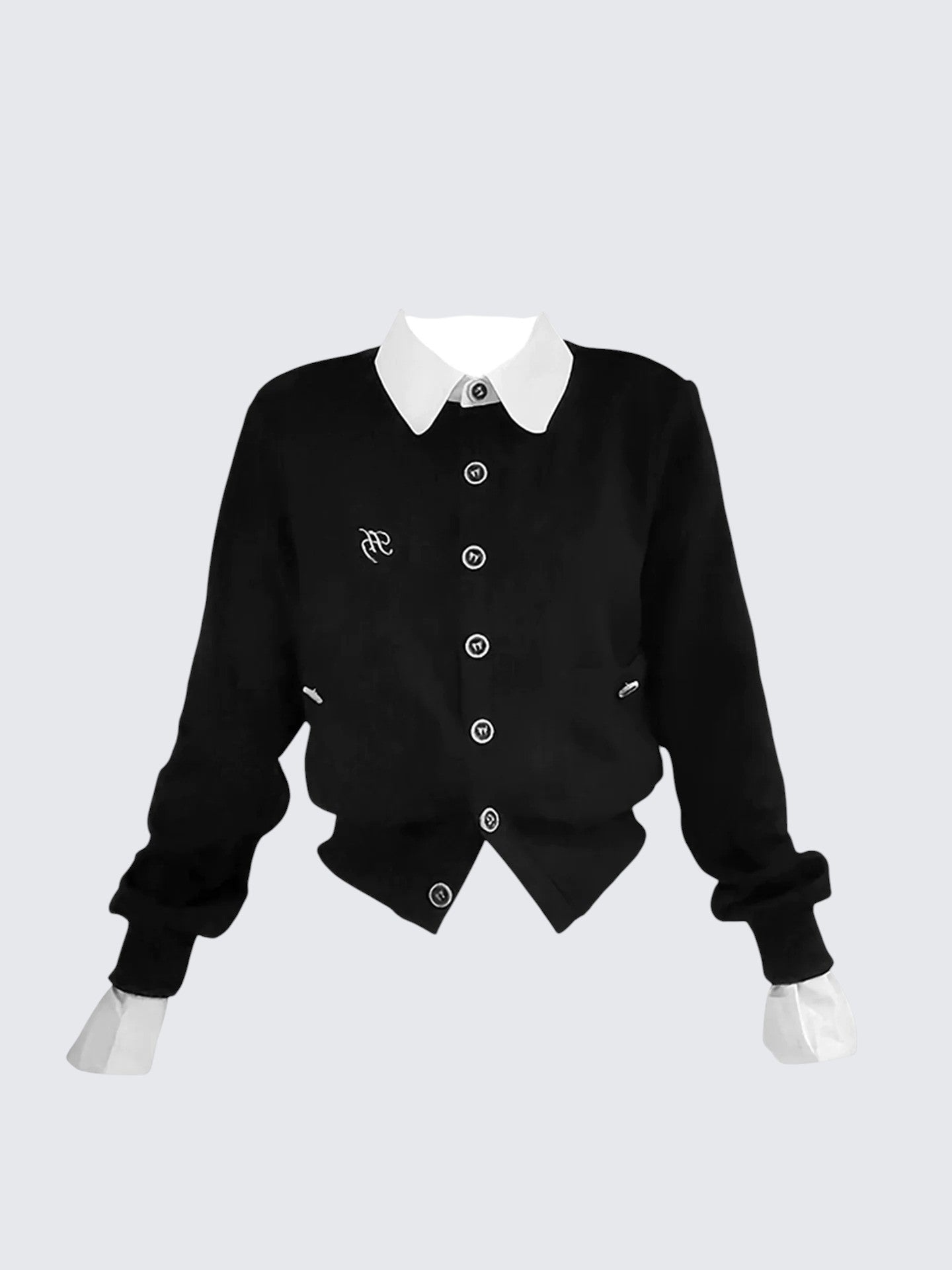 Layered Colorblock Knit Cardigan