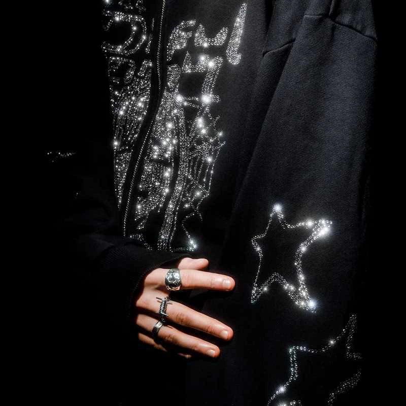 Y2K Punk Anime Rhinestone Hoodie