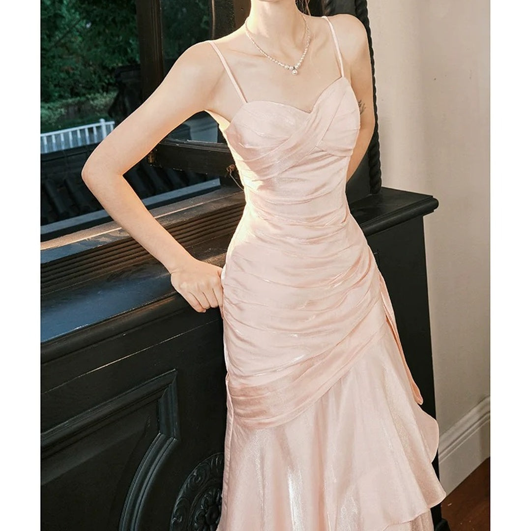 Pink Mermaid Princess Luxury Gown Dress