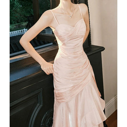 Pink Mermaid Princess Luxury Gown Dress