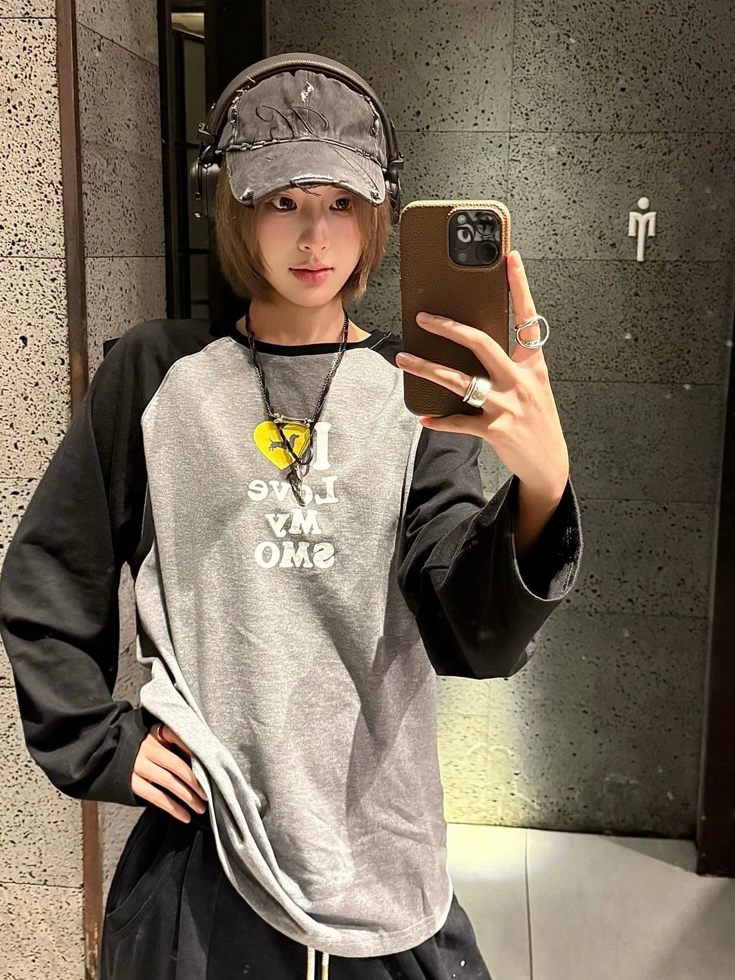 Korean Raglan Dachshund Long Sleeve Tee Autumn Loose Base Layer Top