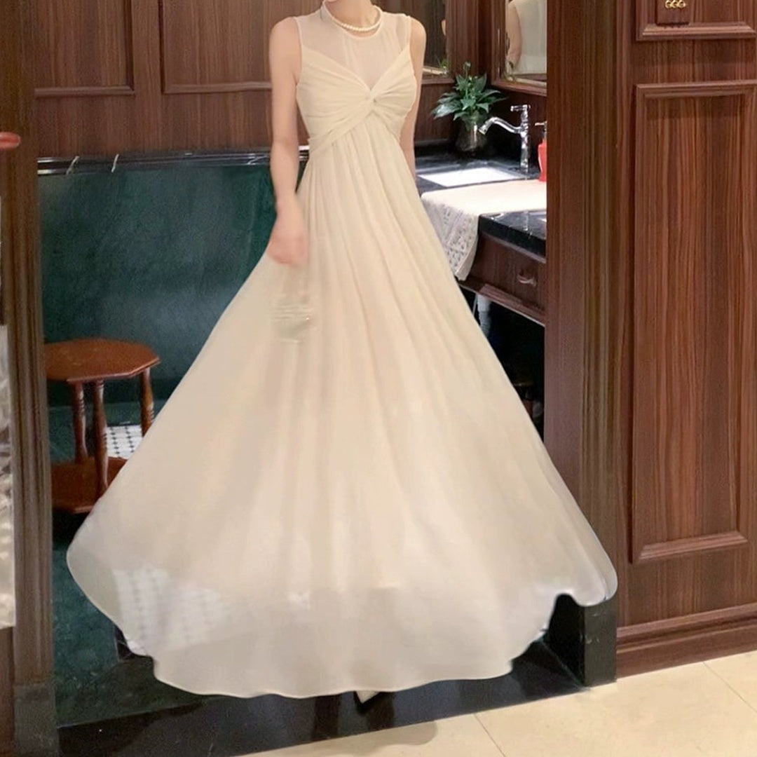 French Shimmer Tulle Knot Gown Dress