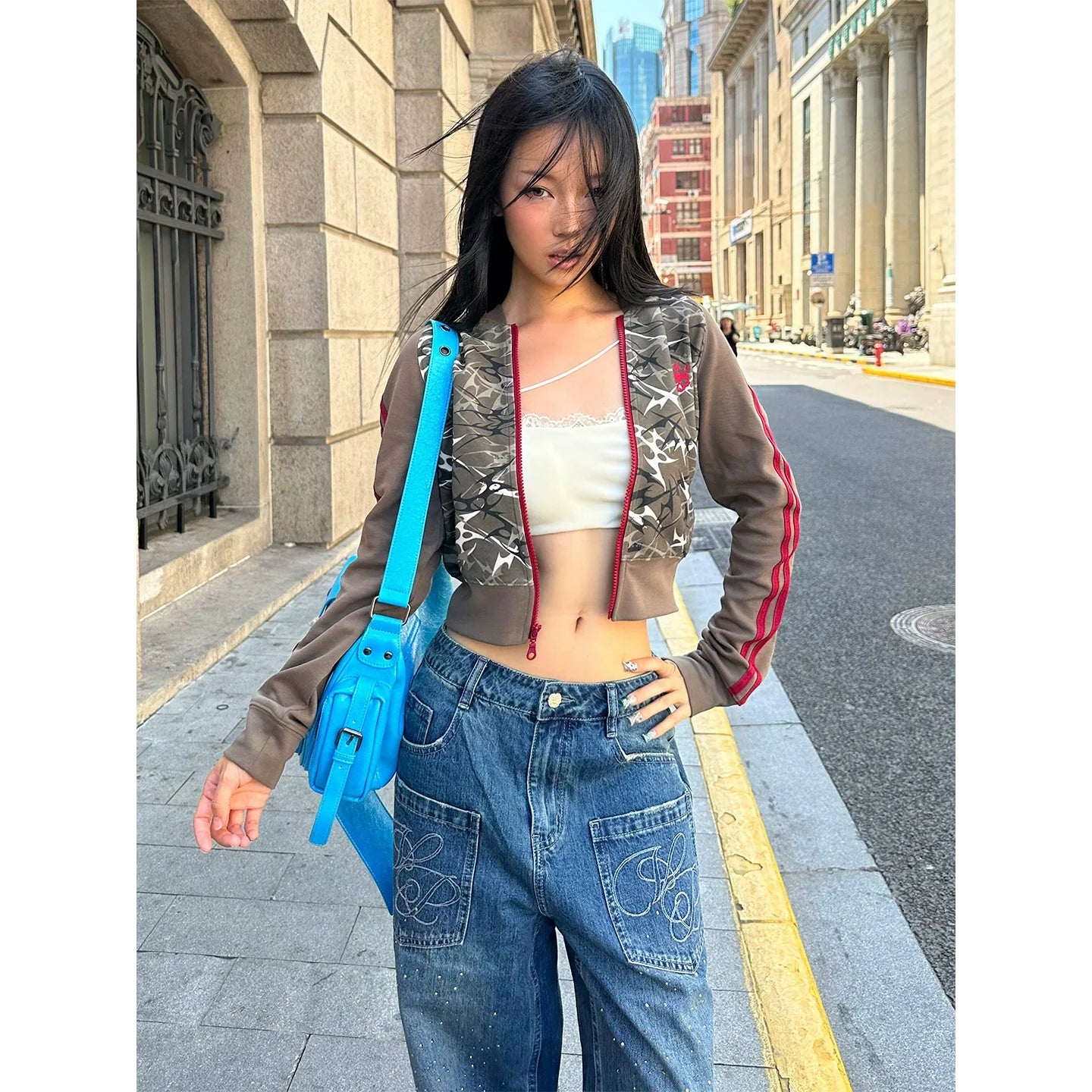 Retro Camo Zip Up Hoodie