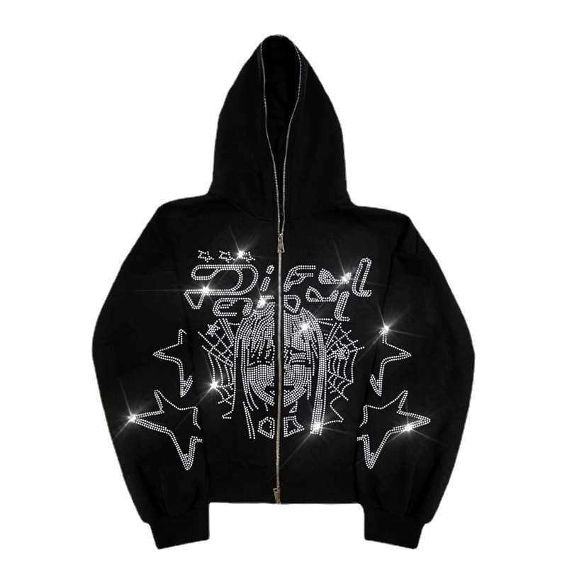 Y2K Punk Anime Rhinestone Hoodie
