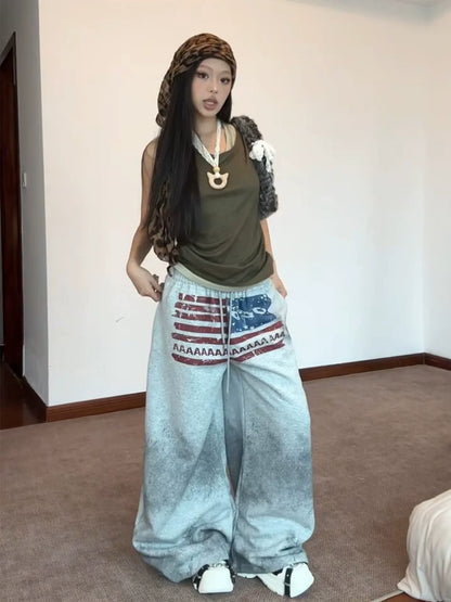 Retro Gray Baggy Sweatpants