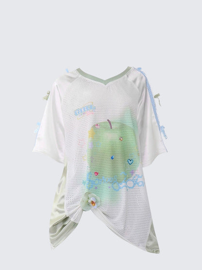 American Color Block Apple T-Shirt