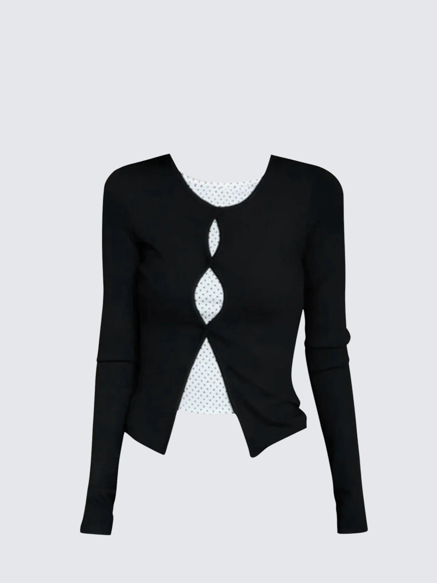 Hollow Polka Dot Knit Cardigan Women