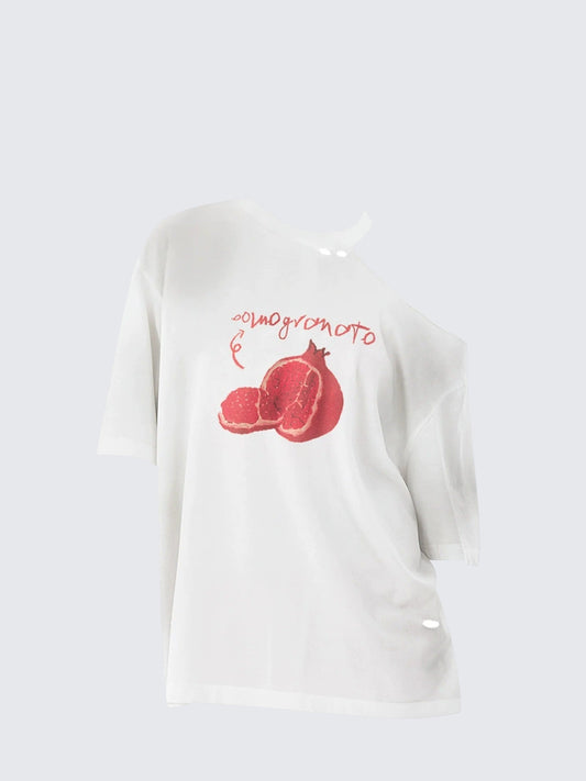 Shoulder Cutout Graphic Tee