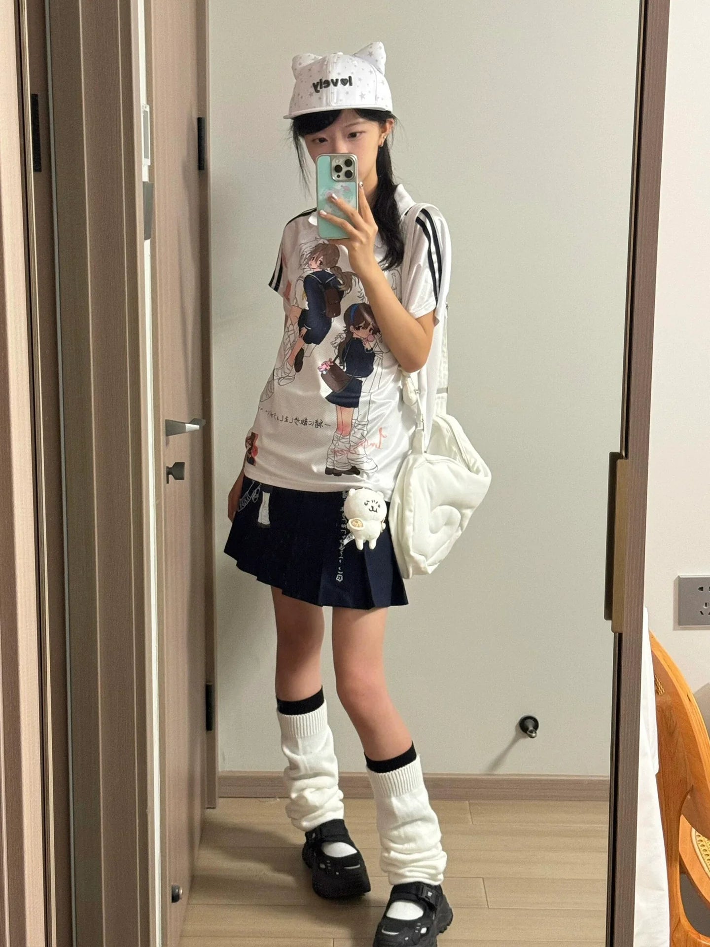 Y2K Cartoon Girl Polo Tee