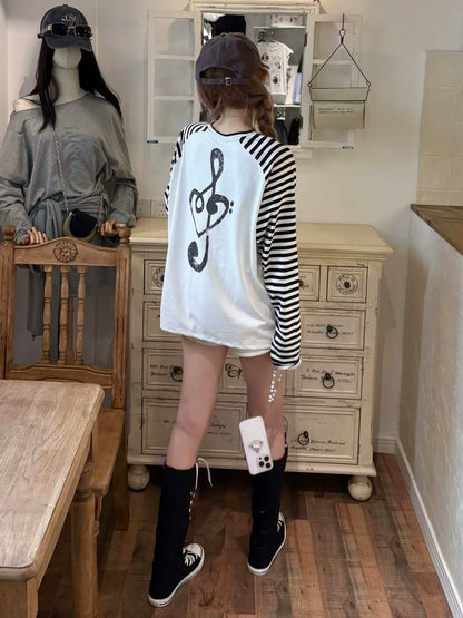 Y2K Light Shoulder Patch Long Sleeve Tee