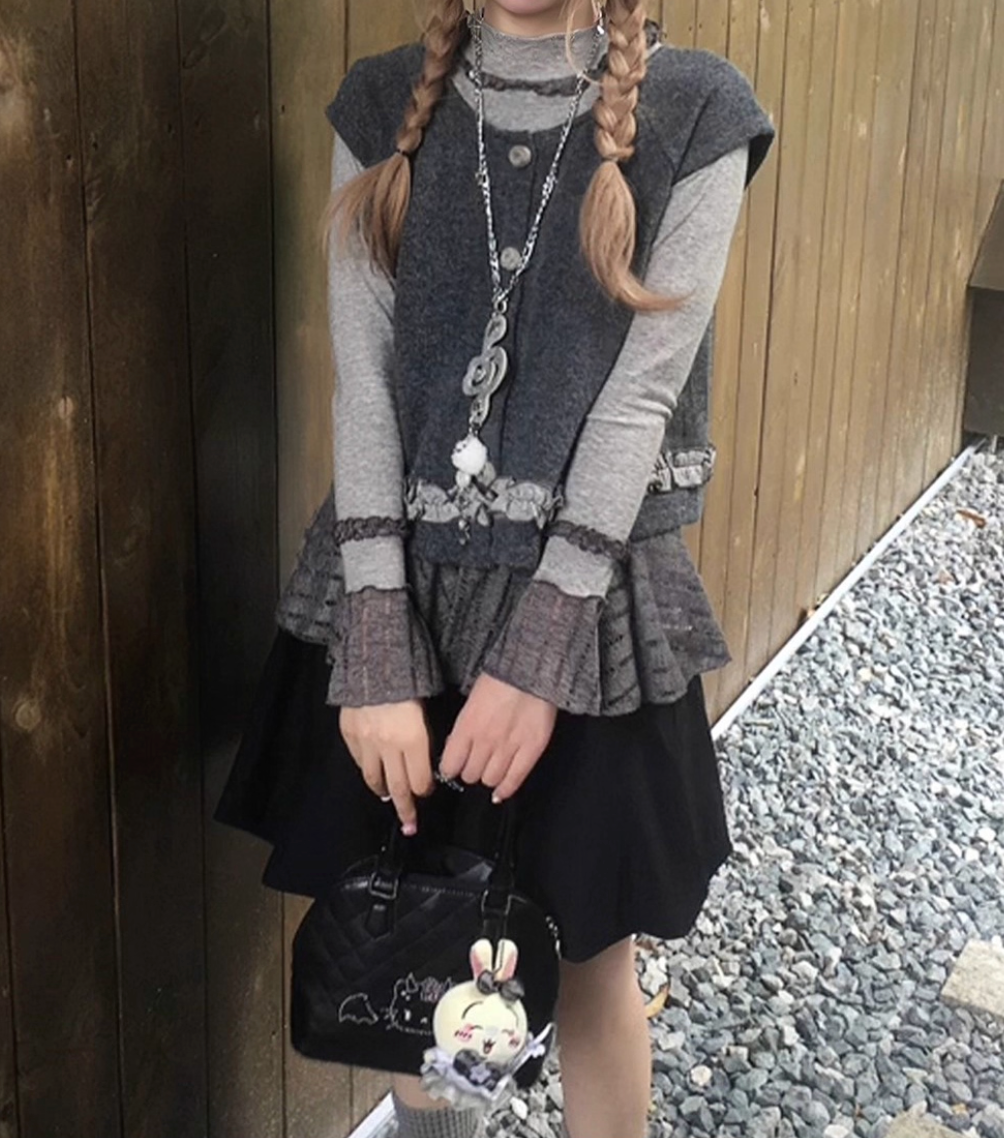 Ruffle Colorblock Knit Set