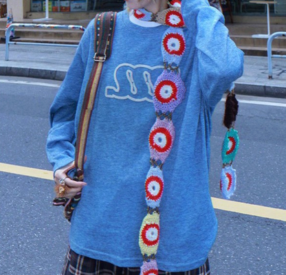 Japanese Letter Embroidery Tee Women