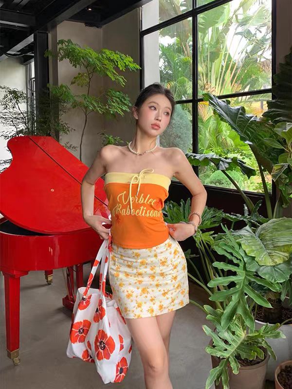 American Drawstring Bustier Top