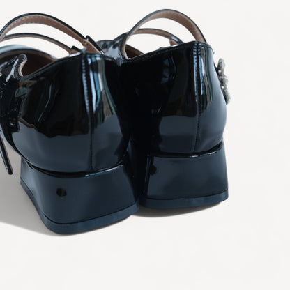 Black Ballet Mary Jane Double Strap Flats - tutufox - shoes