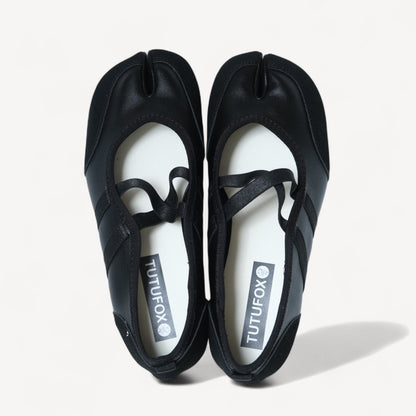 Black Ballet Sport Split Toe Tabi Flats - tutufox - tabis