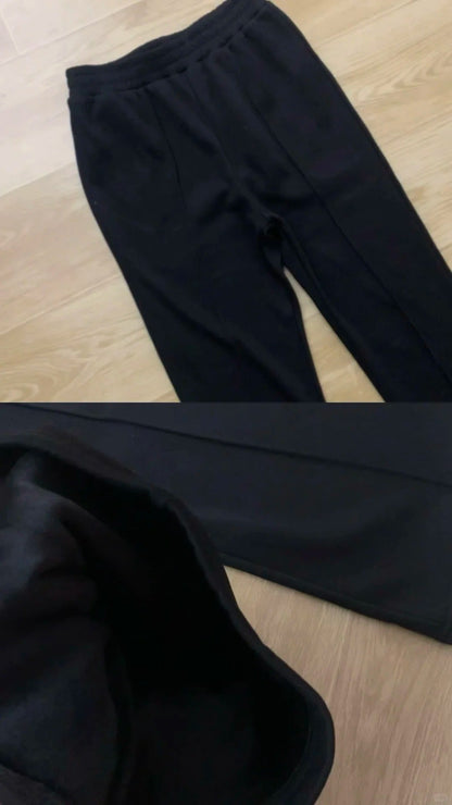 Black Cropped Jacket and Flared Pants Y2K Outfit - tutufox - 