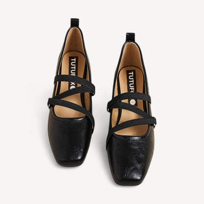 leather mary janes for women brown front view