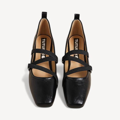 leather mary janes for women brown front view