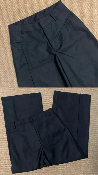 Black Lace Bandeau Top and Black Wide Leg Pants Y2K Two Pieces Sets - tutufox - 