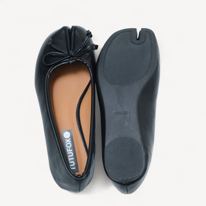Black Matte Bow Mary Jane Flats Tabi - tutufox - tabis