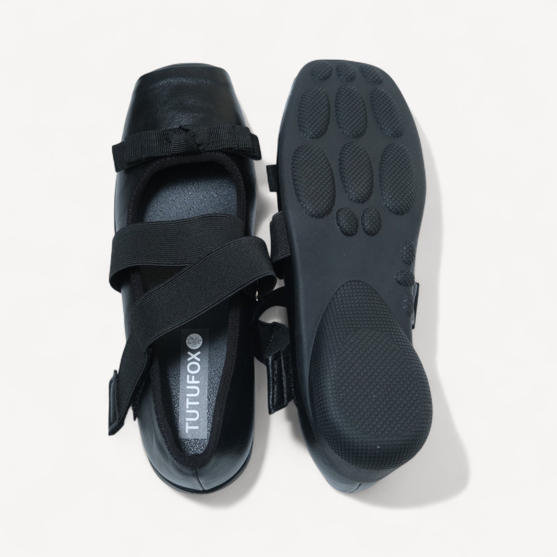 Black Moto Ballet Sneaker Mary Jane Tabi - tutufox - shoes