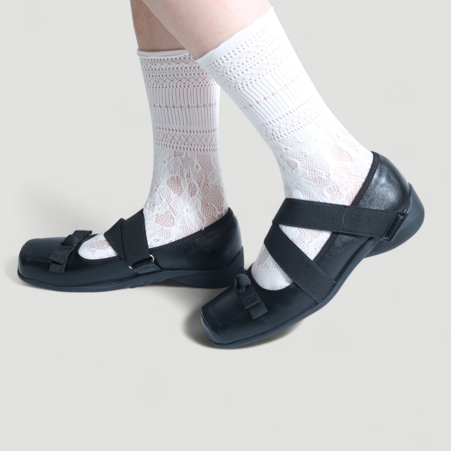 Black Moto Ballet Sneaker Mary Jane Tabi - tutufox - shoes