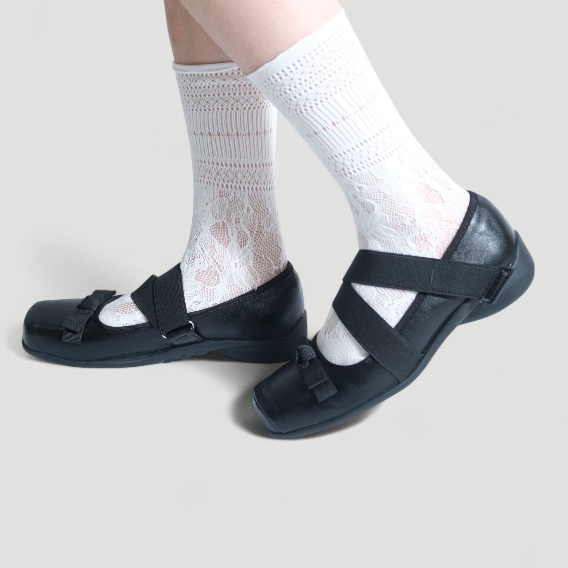 Black Moto Ballet Sneaker Mary Jane Tabi - tutufox - shoes