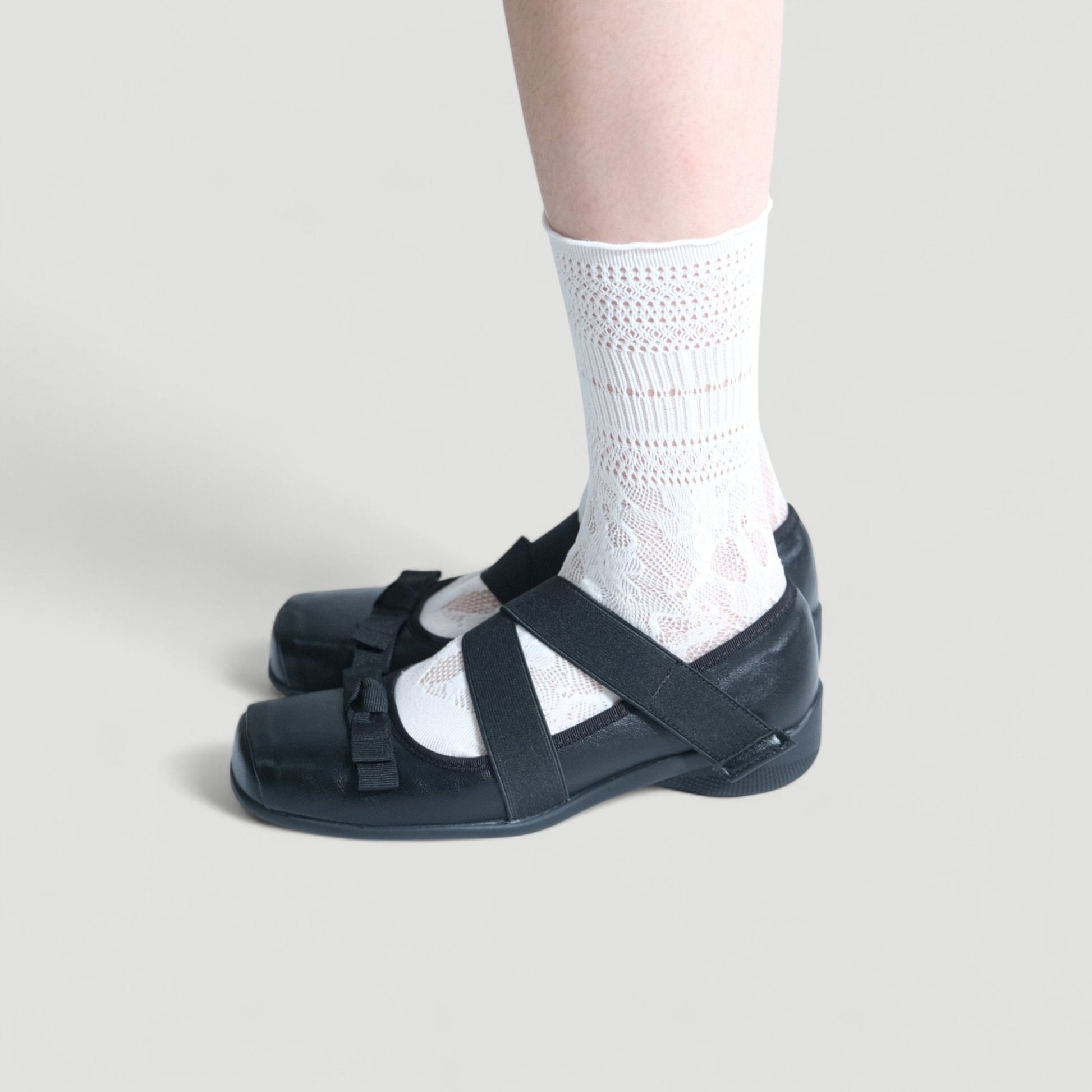 Black Moto Ballet Sneaker Mary Jane Tabi - tutufox - shoes