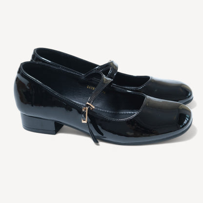 Black Patent Mary Jane Round Toe Flats - tutufox - shoes