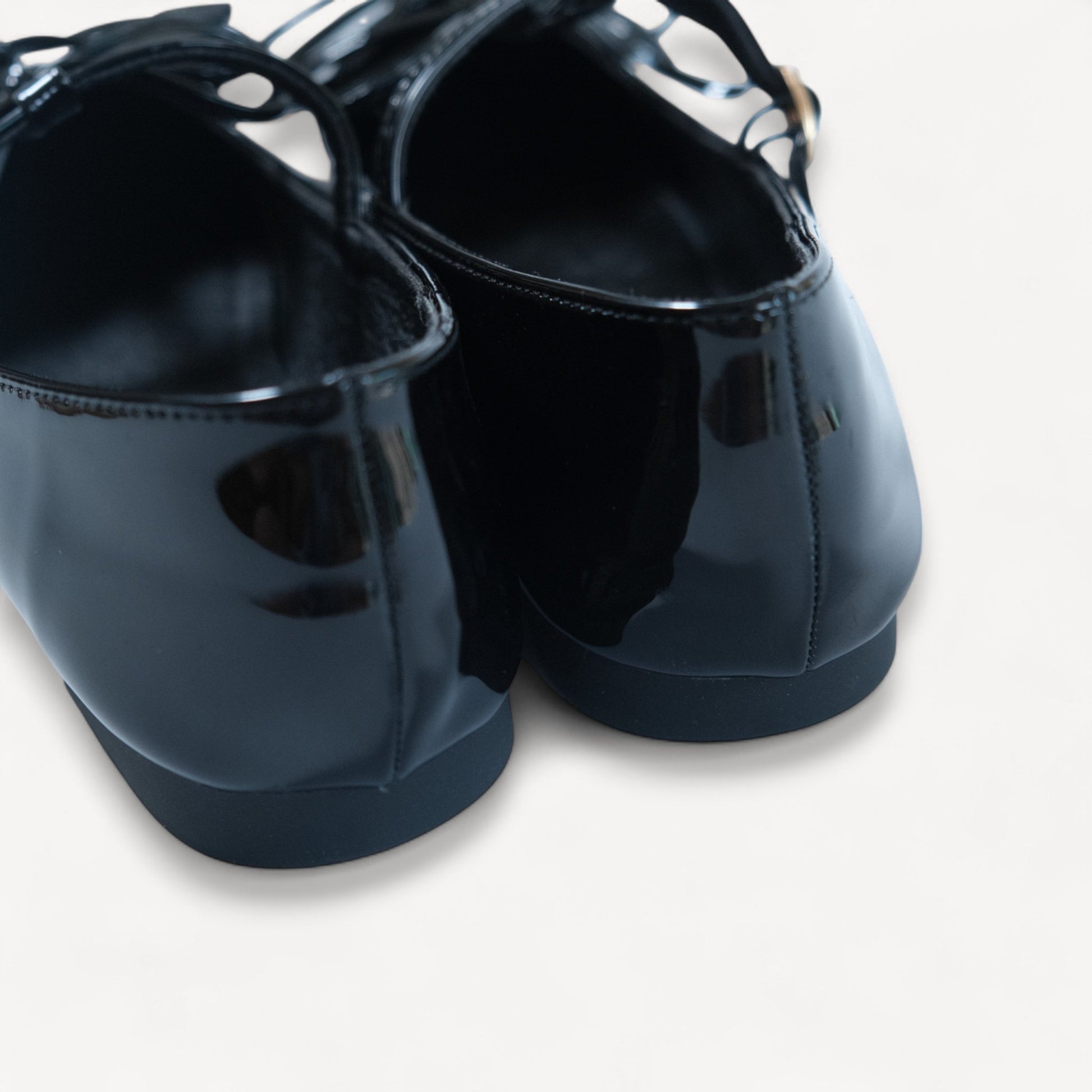 Black Patent T - Strap Ballet Flats - tutufox - shoes