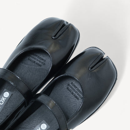 Black Sequin Split Toe Mary Jane Tabi - tutufox - tabis