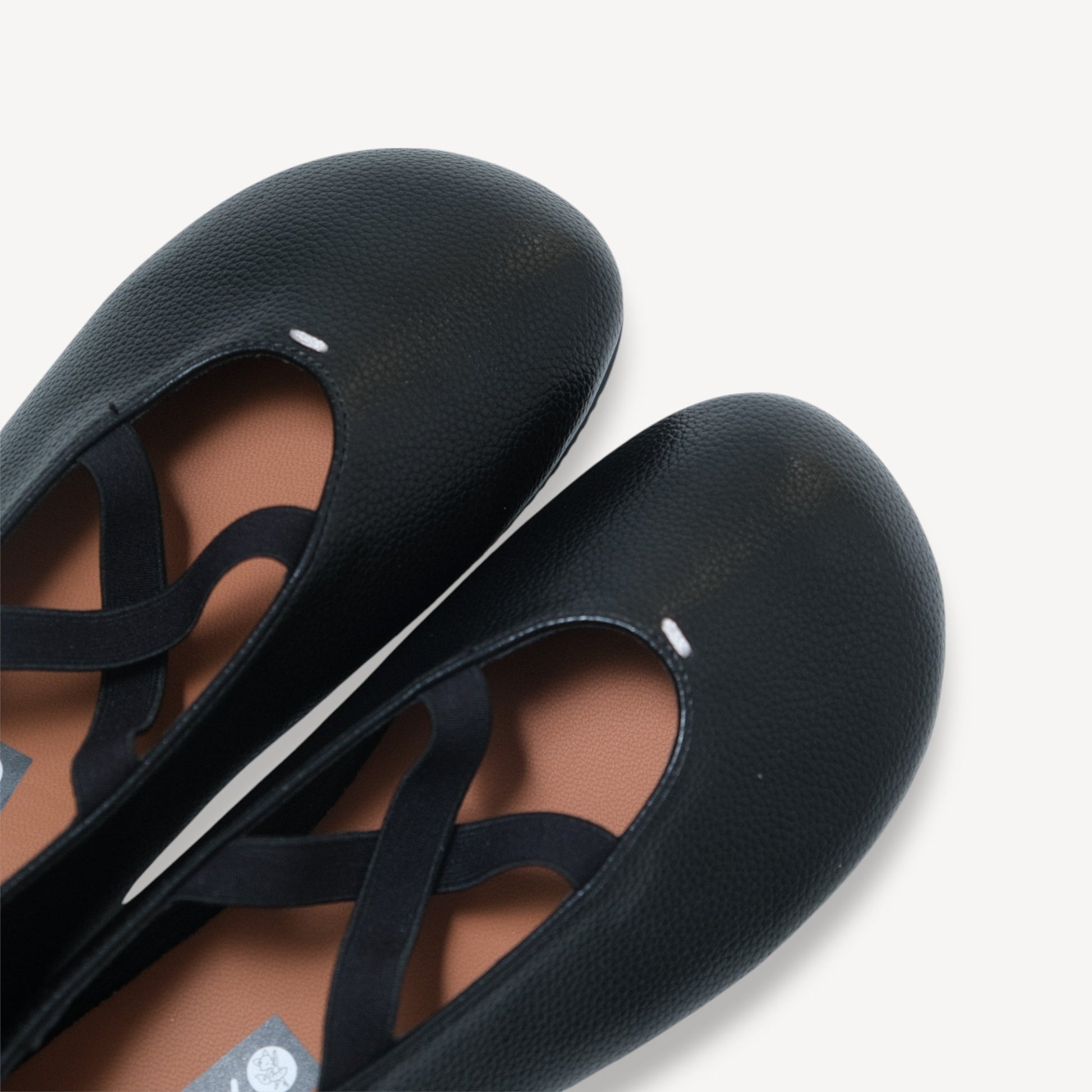 Black Soft Leather Ballet Crisscross Strap Flats - tutufox - shoes