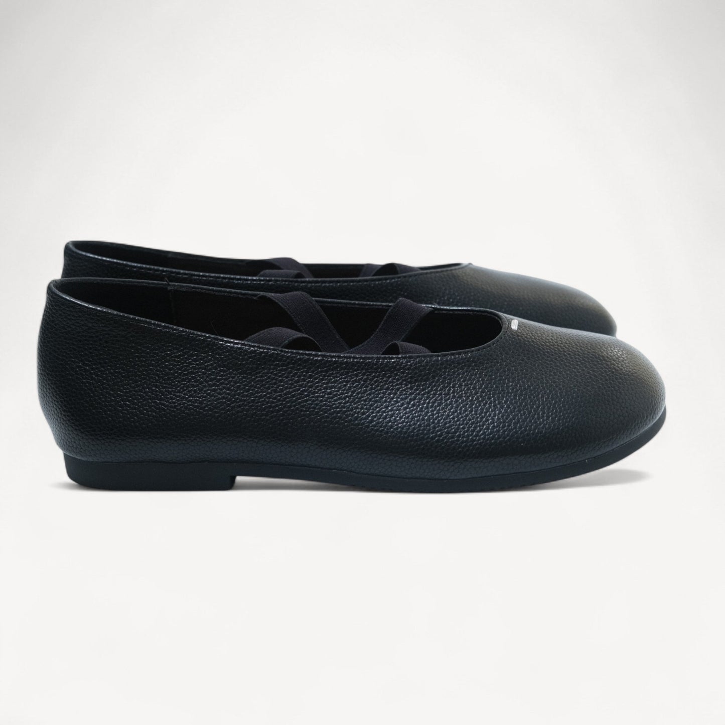 Black Soft Leather Ballet Crisscross Strap Flats - tutufox - shoes