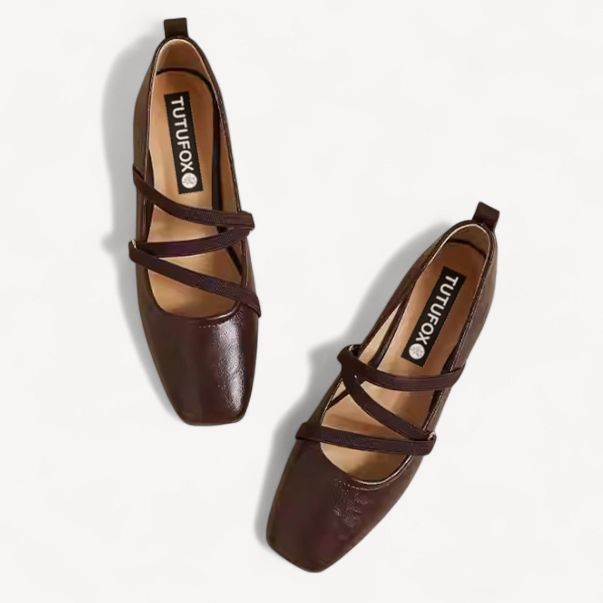 leather mary janes for women brown oblique view