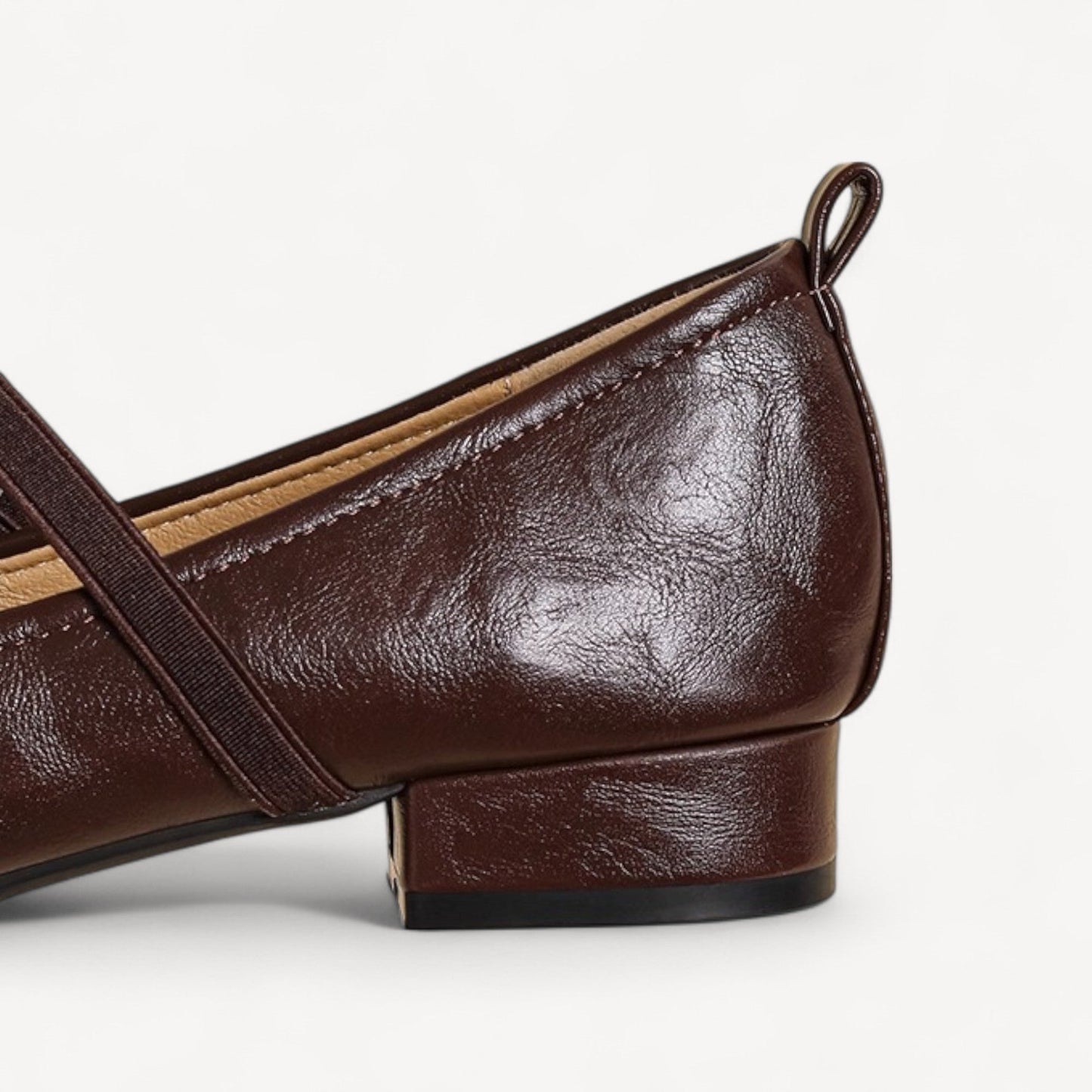 leather mary janes for women brown heel detail