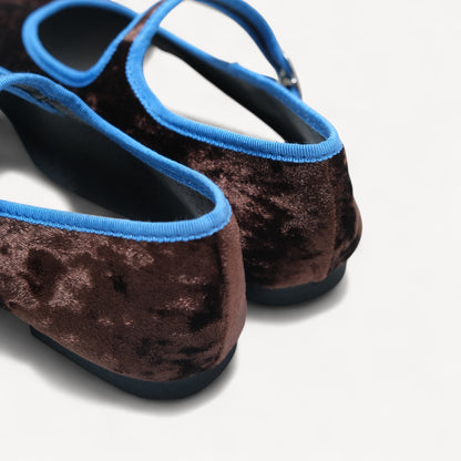 Brown Velvet Split Toe Mary Jane Tabi - tutufox - tabis