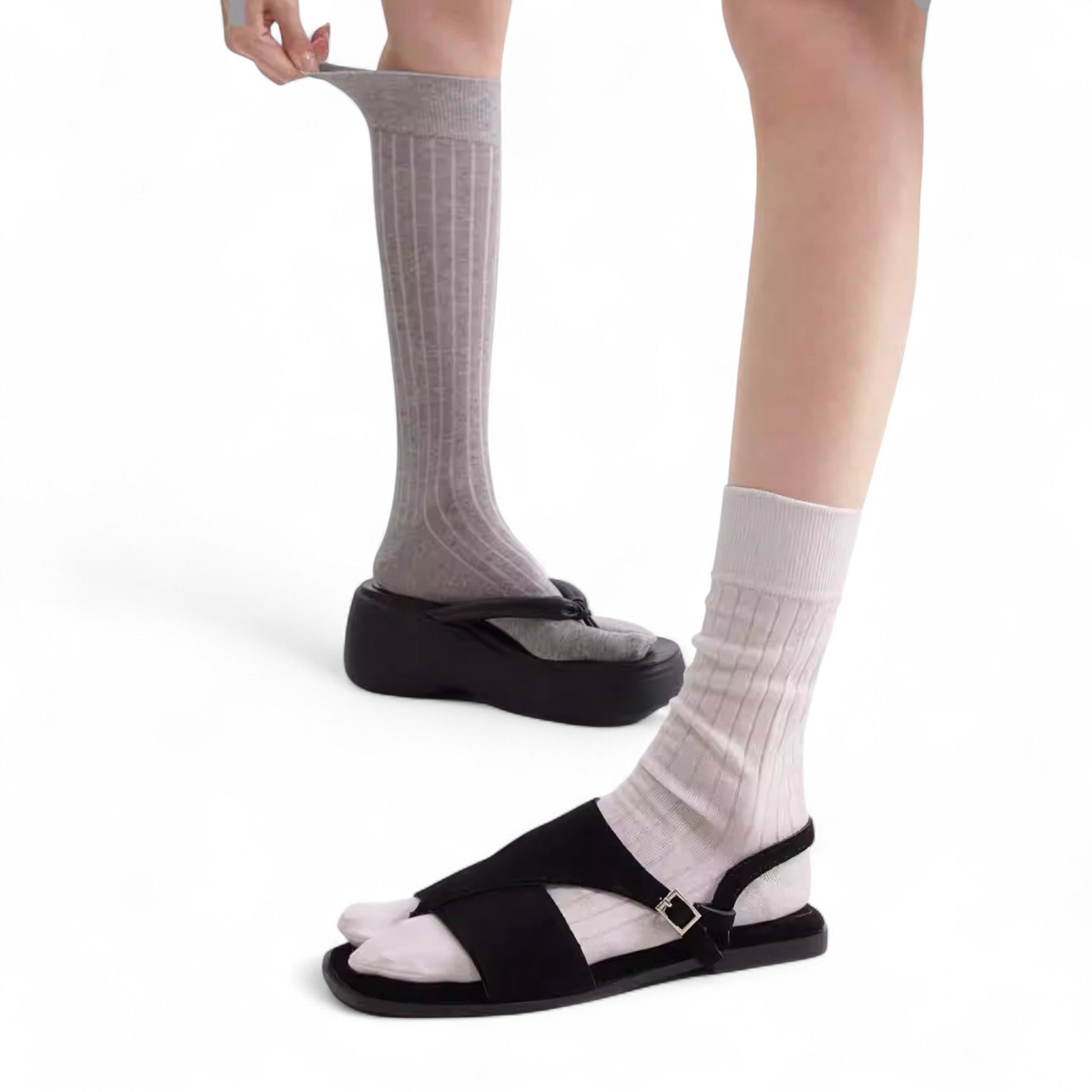 Classic Mid - Calf Split - Toe Tabi Socks - tutufox - 