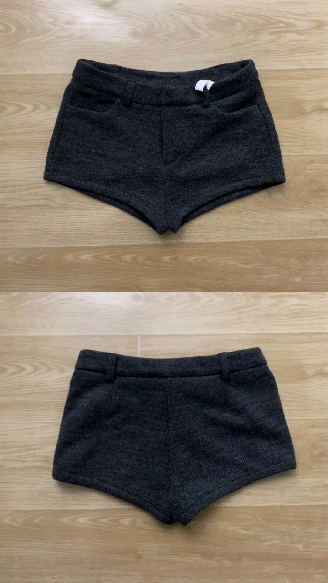 Dark Grey Blazer and Shorts Y2K Outfit - tutufox - 