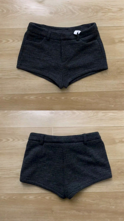 Dark Grey Blazer and Shorts Y2K Outfit - tutufox - 