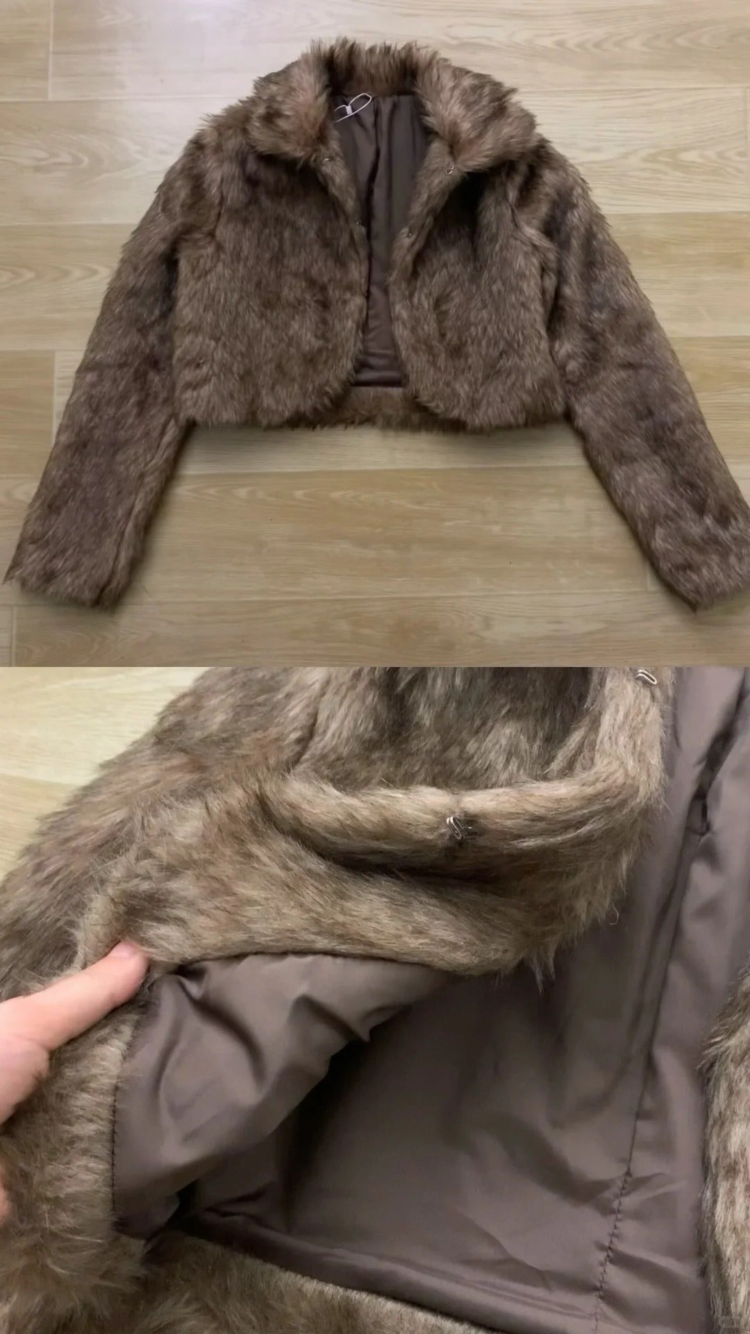 Fur Bustier Top with Embroidered Flares and Fur Coat Y2K Outfit - tutufox - 