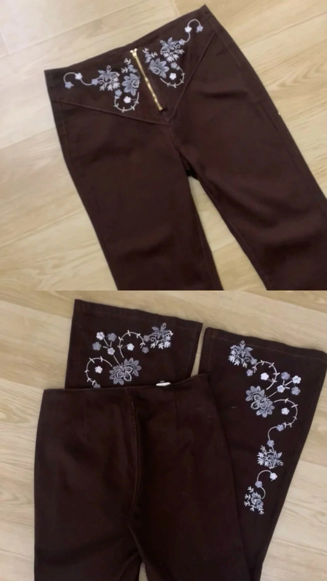 Fur Bustier Top with Embroidered Flares and Fur Coat Y2K Outfit - tutufox - 