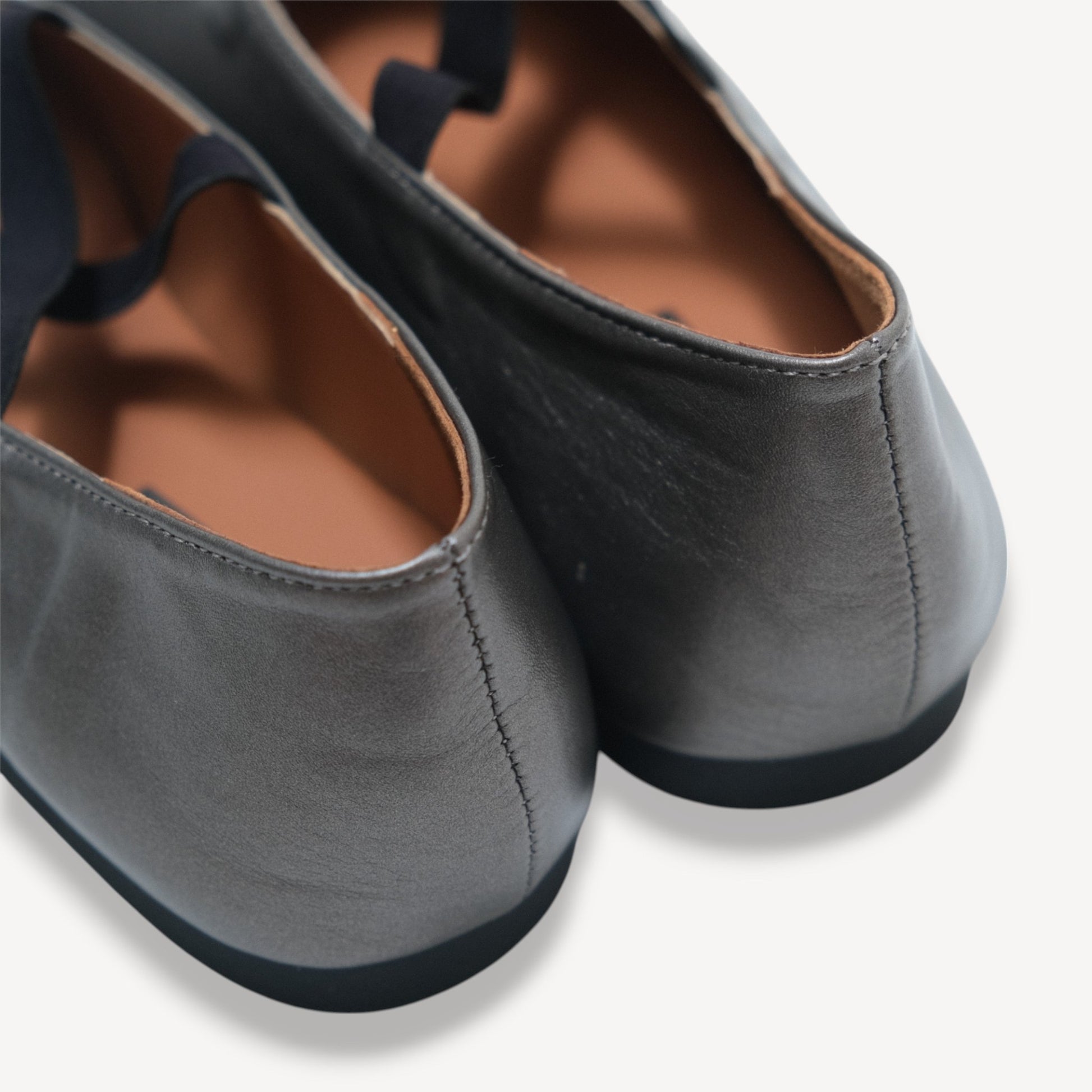 Gunmetal Cross Strap Ballet Flats - tutufox - shoes