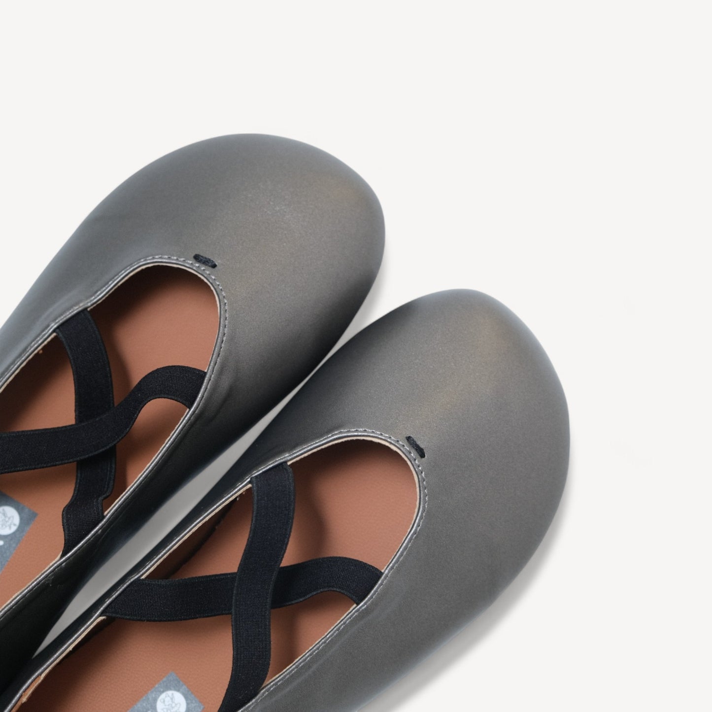Gunmetal Cross Strap Ballet Flats - tutufox - shoes