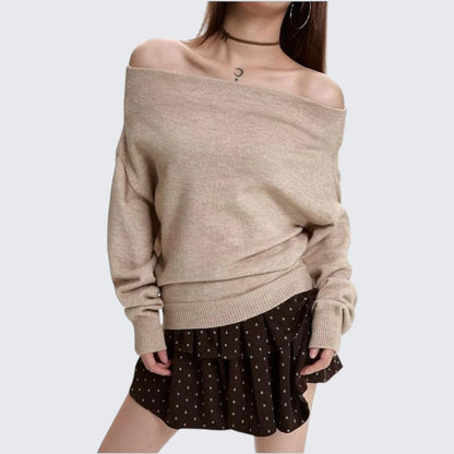 High - End One - Neck Long - Sleeve Sweater For Women - Autumn & Winter - tutufox - 