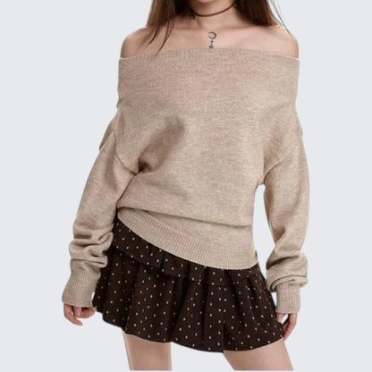 High - End One - Neck Long - Sleeve Sweater For Women - Autumn & Winter - tutufox - 